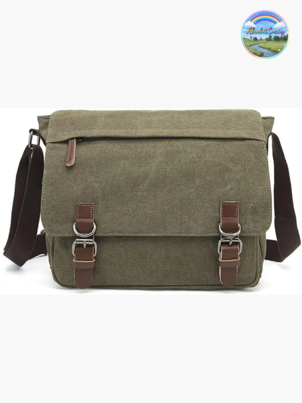 Canvas Vintage Messenger Bag Shoulder Bag Large Travel Crossbody 15inch Laptop